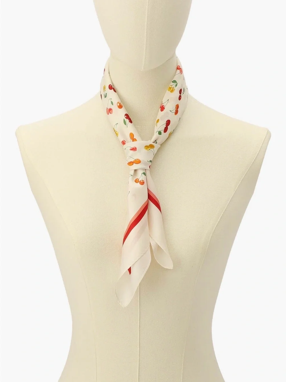 NWT 🍒 COACH Cherry Mix Printed Silk Square Scarf - Chalk Multi